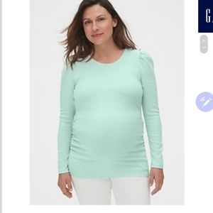 Maternity Cozy Puff Sleeve Crewneck T-Shirt